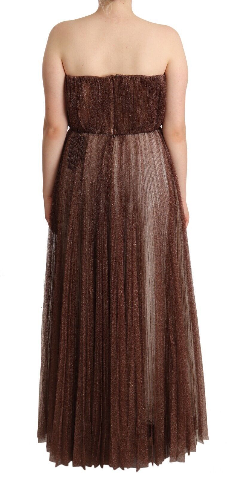 Robe longue en bronze métallisé Dolce &amp; Gabbana