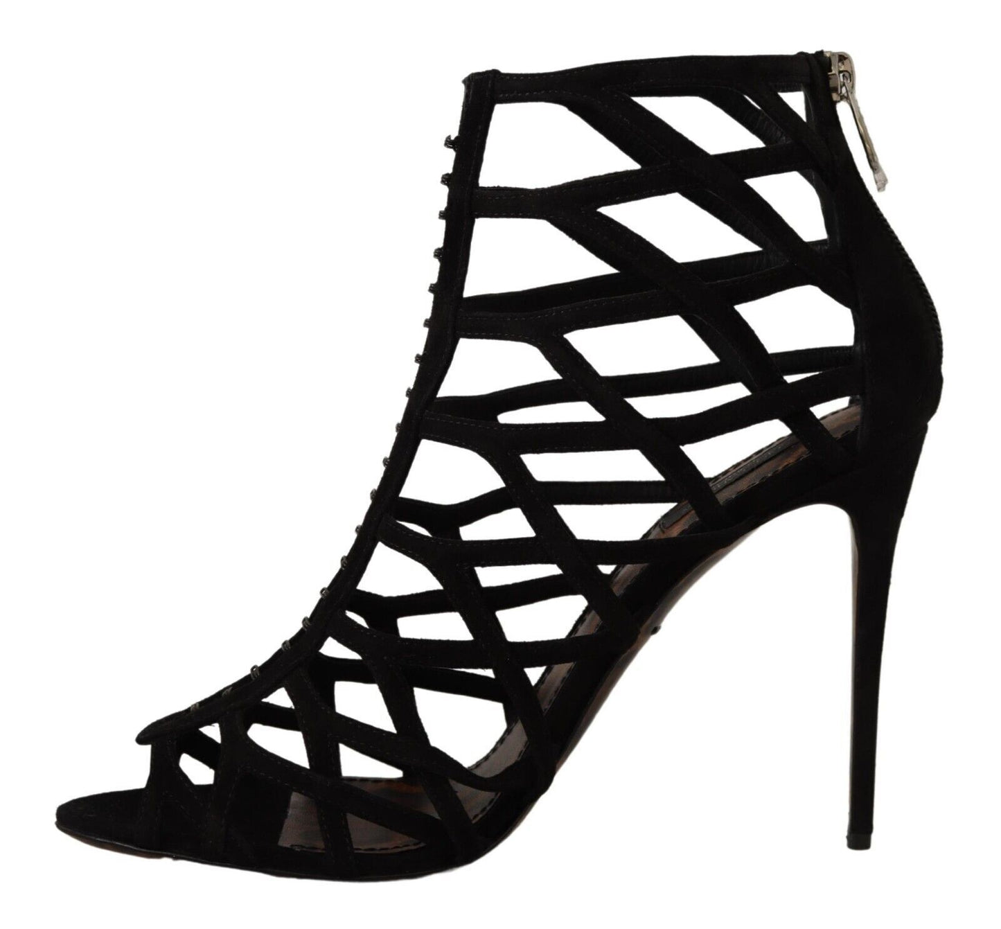 Sandales à talons en daim noir Dolce &amp; gabbana