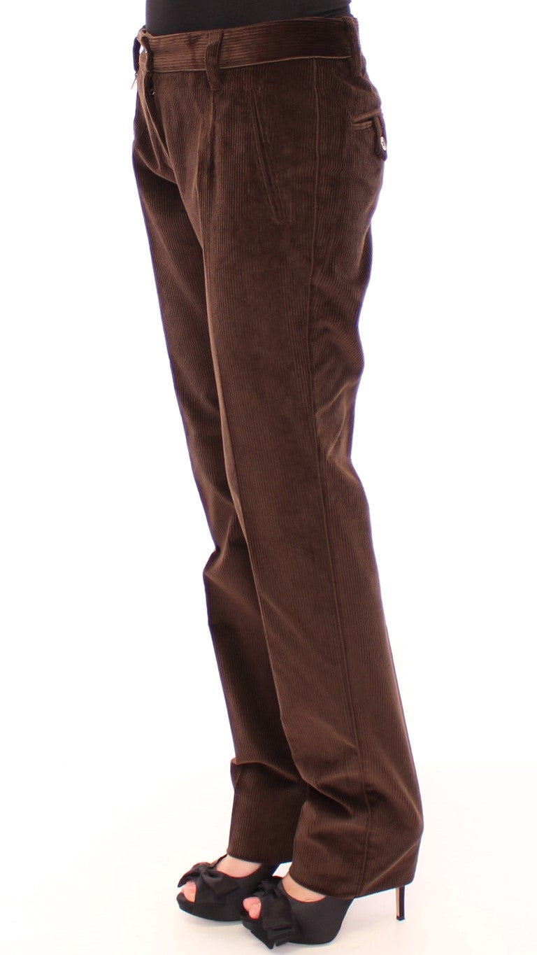 Pantalon en coton marron Dolce &amp; gabbana