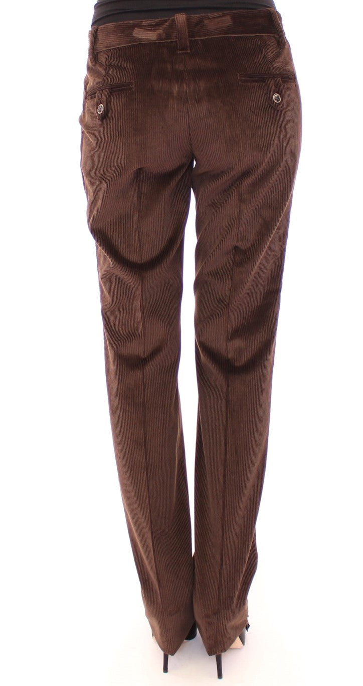 Pantalon en coton marron Dolce &amp; gabbana