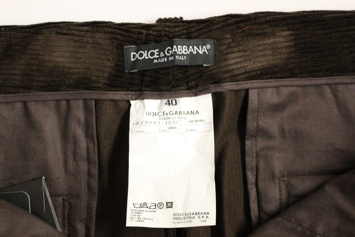 Dolce & Gabbana Elegant Brown Cotton Trousers