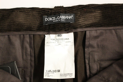 Pantalon en coton marron Dolce &amp; gabbana