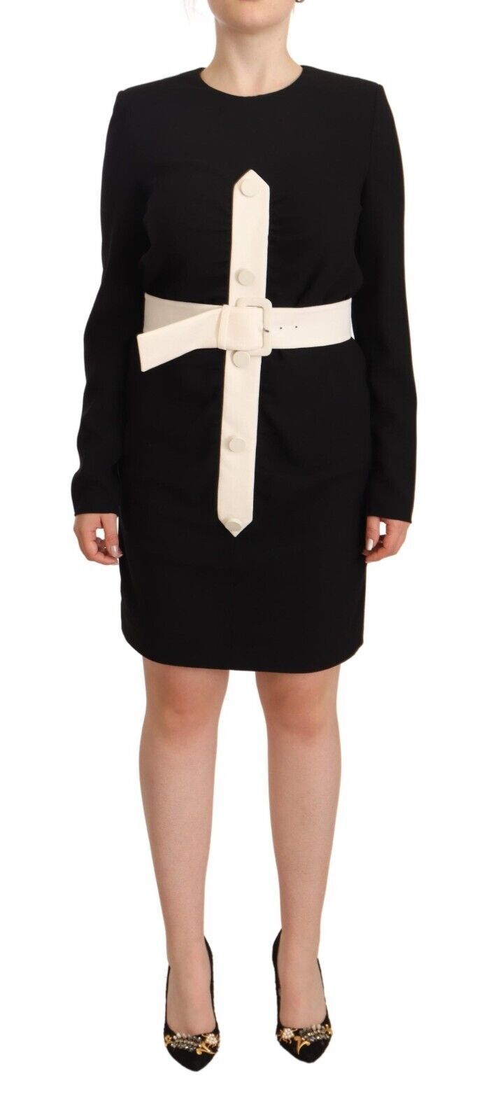 Mini-robe en laine noire Givenchy avec ceinture