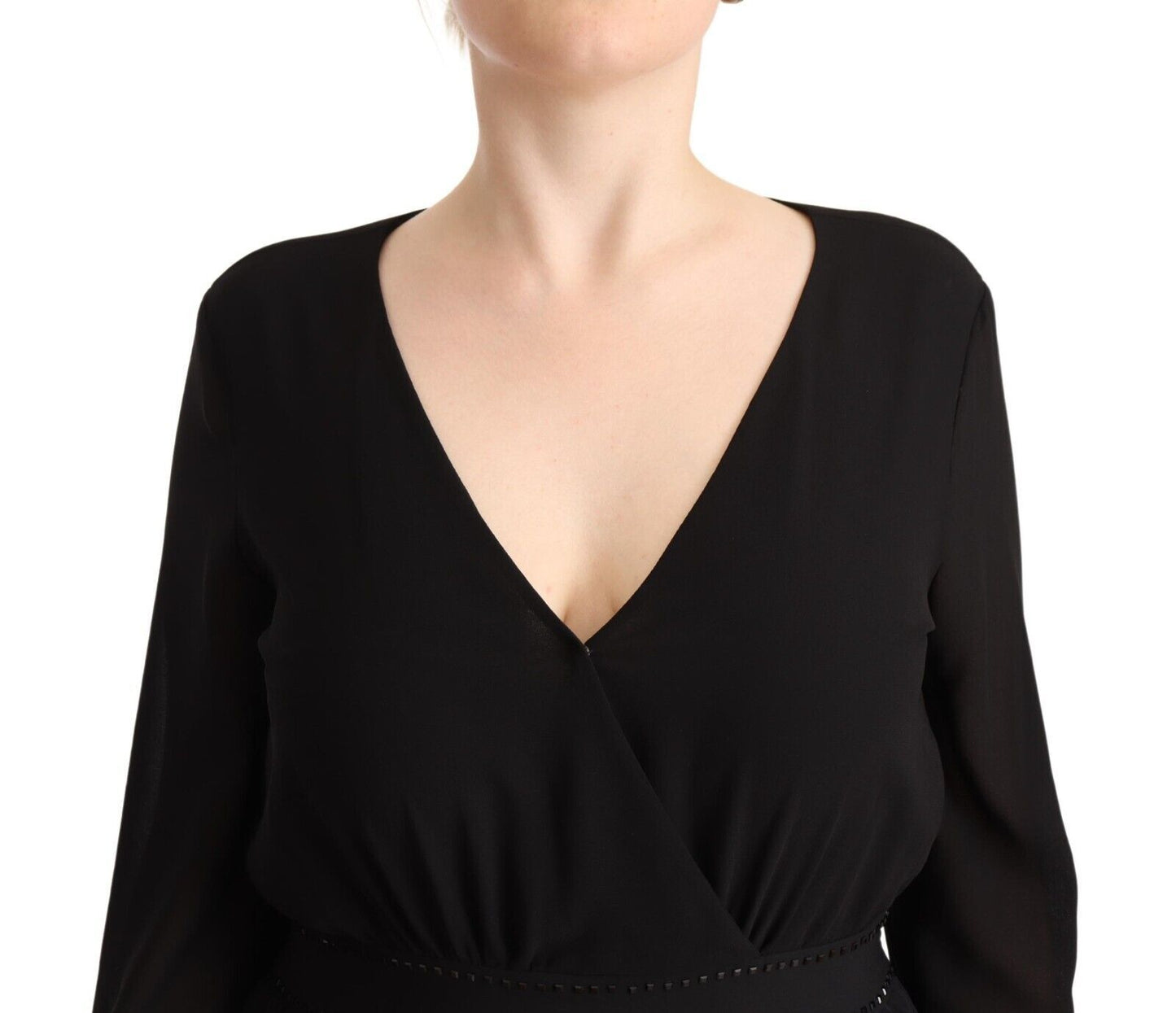 Liu jo mini-robe trapèze noire à manches longues