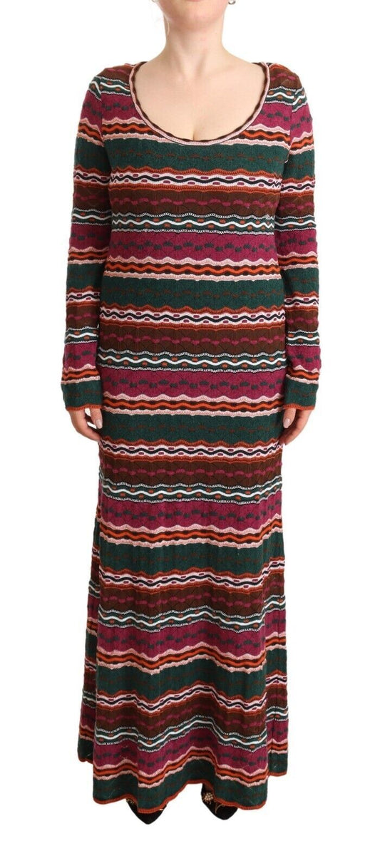 Missoni - Robe fourreau à manches longues à rayures multicolores