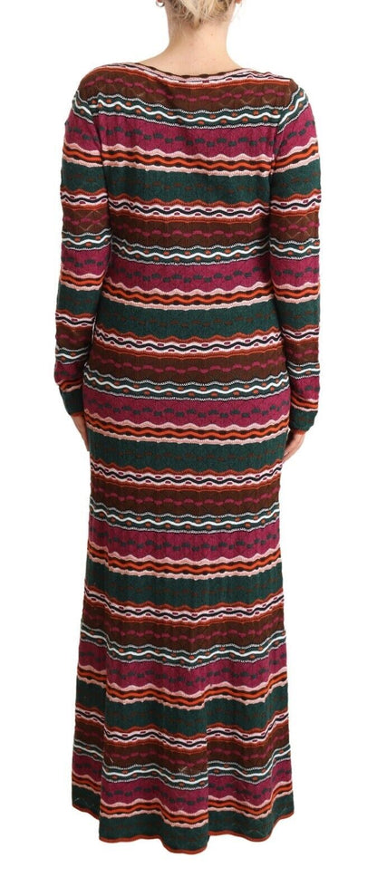 Missoni - Robe fourreau à manches longues à rayures multicolores