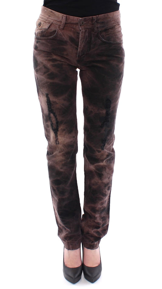 Pantalon en coton marron Dolce &amp; gabbana