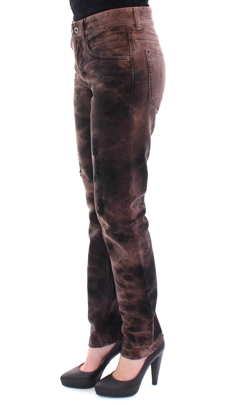 Pantalon en coton marron Dolce &amp; gabbana