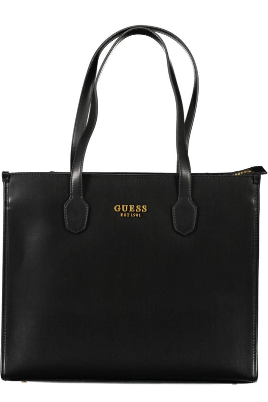 Sac bandoulière en polyuréthane noir Guess jeans