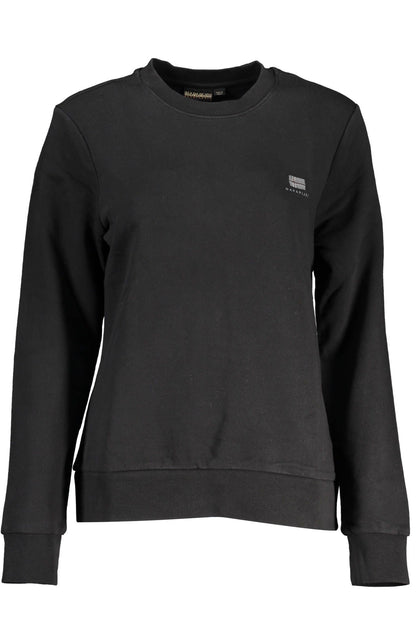 Napapijri Elegant Black Cotton Crew Neck Sweater