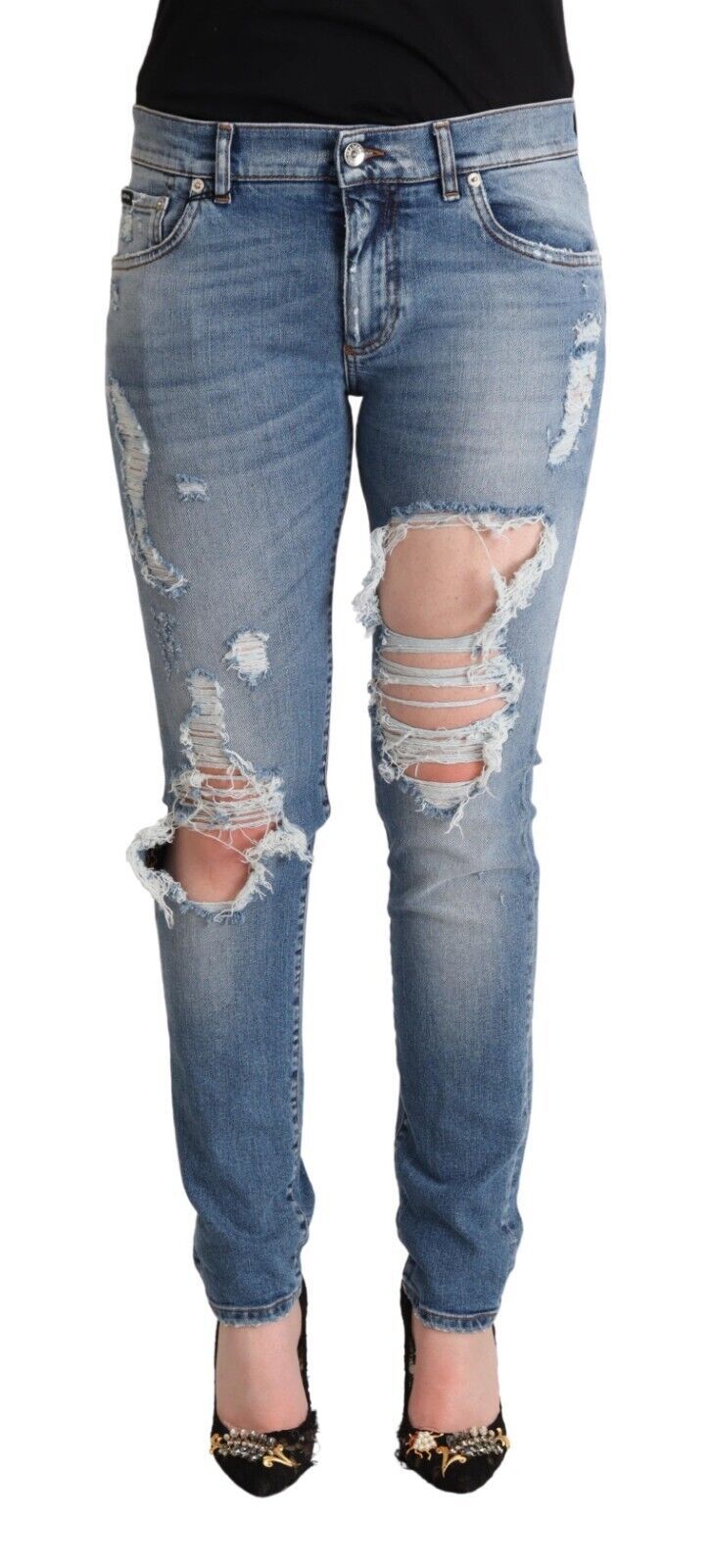 Dolce &amp; Gabbana - Jean skinny en denim effet vieilli