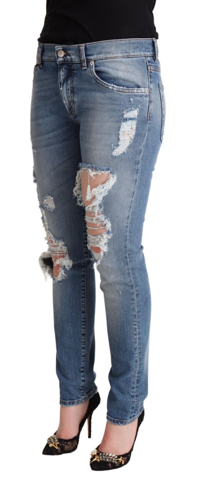 Dolce &amp; Gabbana - Jean skinny en denim effet vieilli