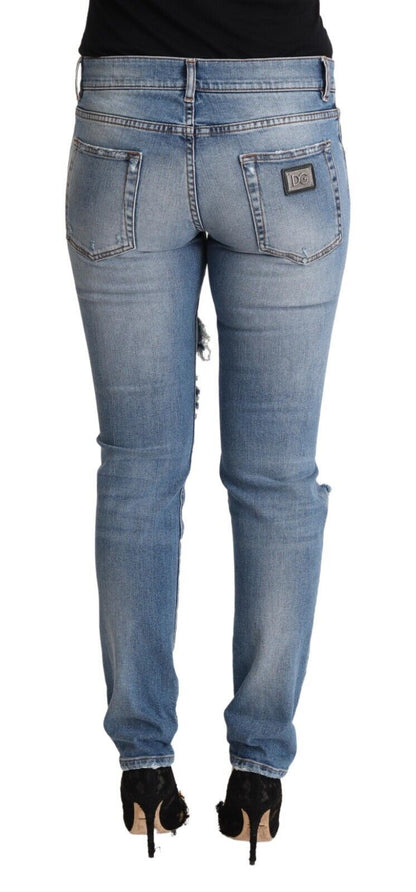 Dolce &amp; Gabbana - Jean skinny en denim effet vieilli