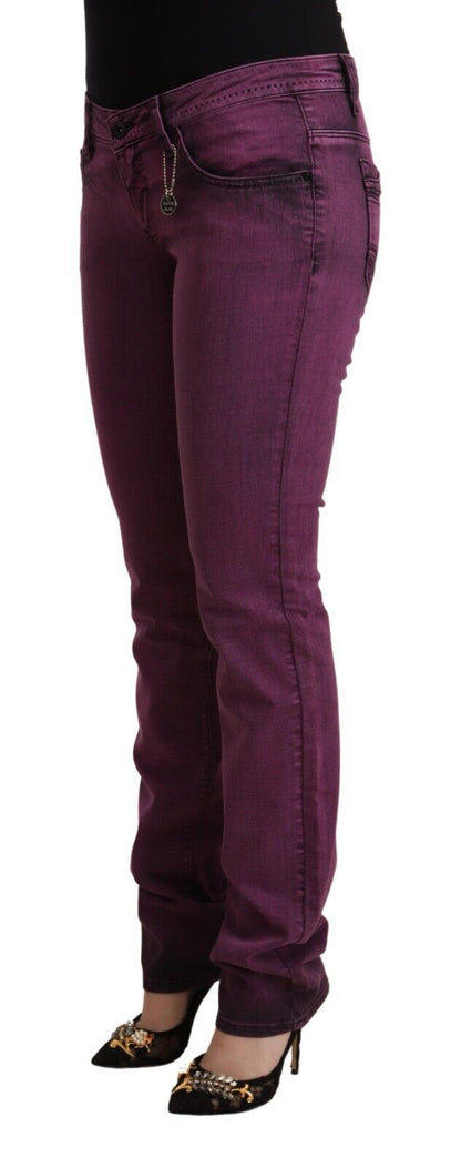 Costume national - Jean slim violet en denim