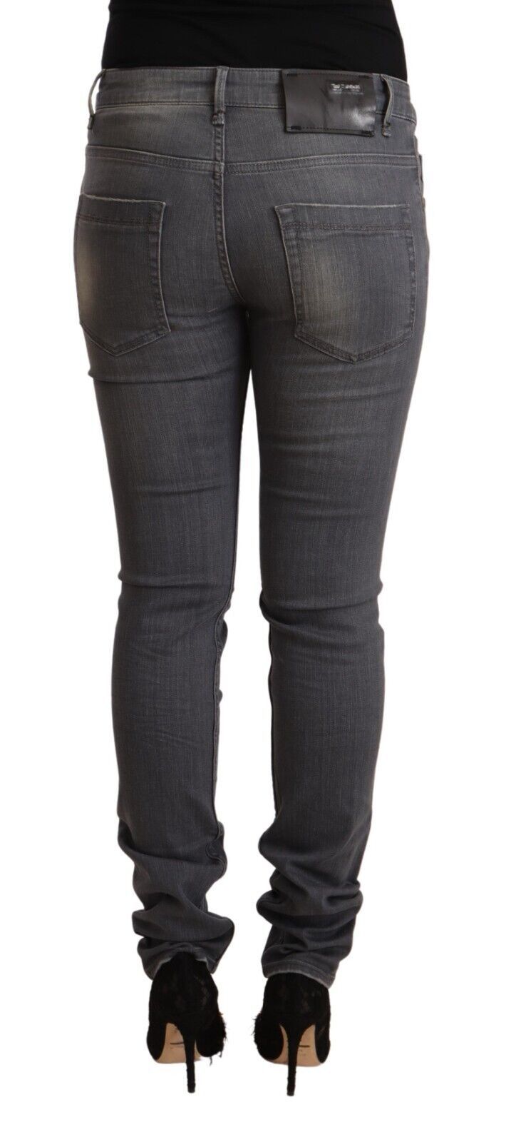 Jean skinny gris foncé Acht - fermeture zippée taille basse