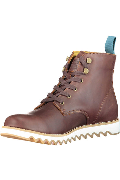 Bottines à lacets Levi's marron surélevées avec semelle contrastée