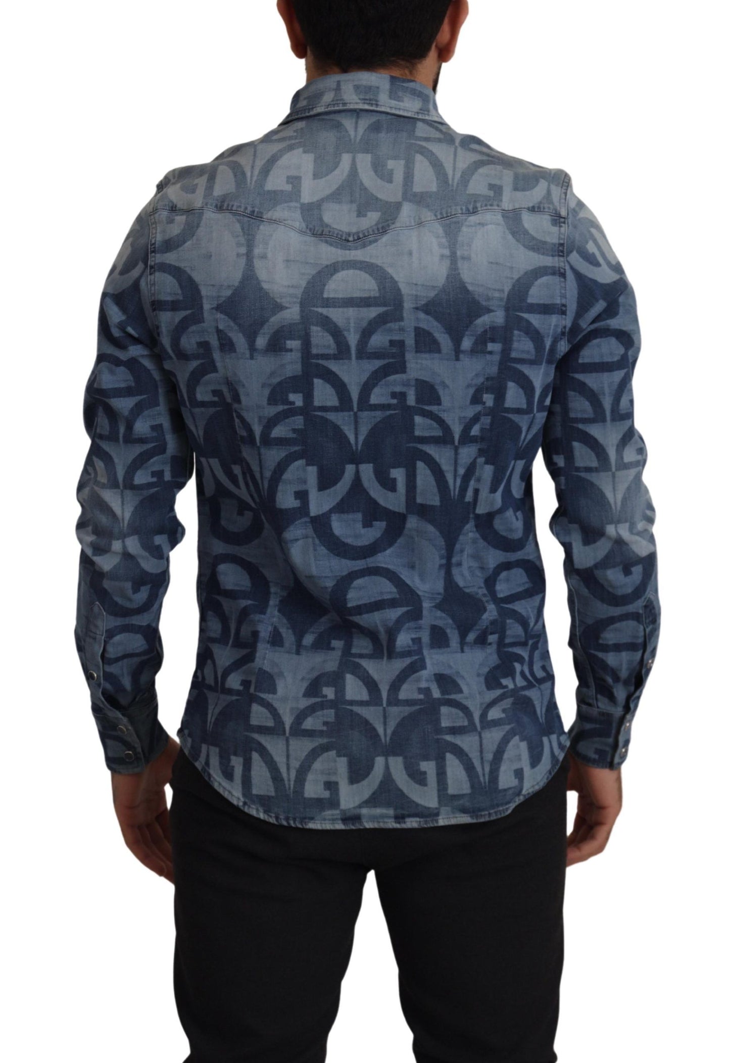 Chemise homme bleue décontractée coupe slim Dolce &amp; gabbana