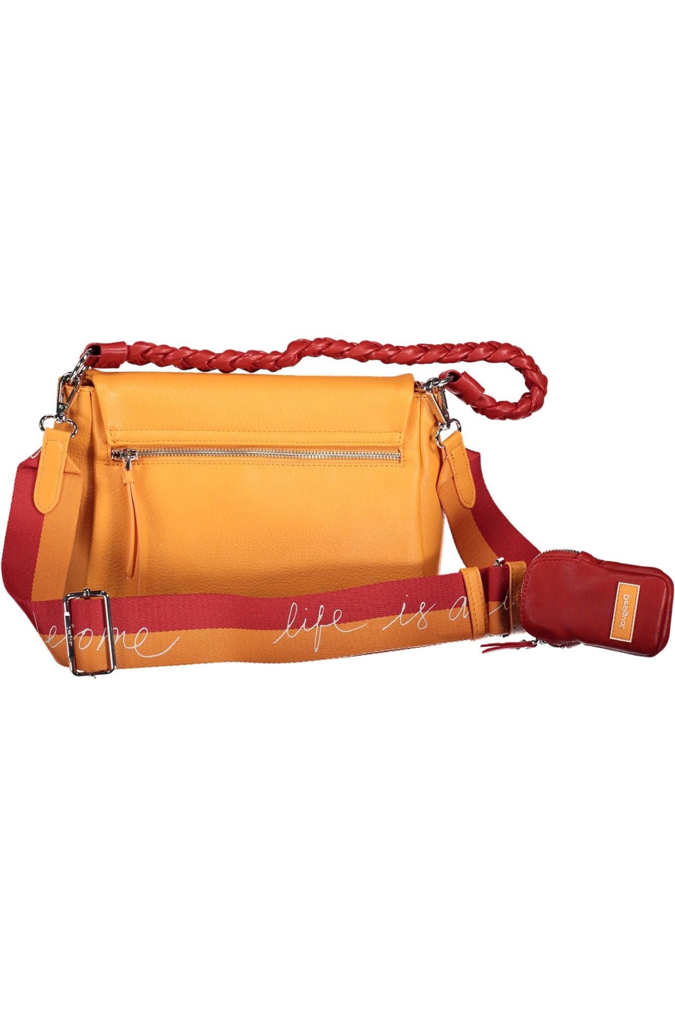 Sac bandoulière Desigual orange avec détails contrastés