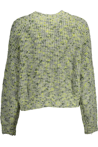 Pull Desigual brodé vert avec accents contrastés