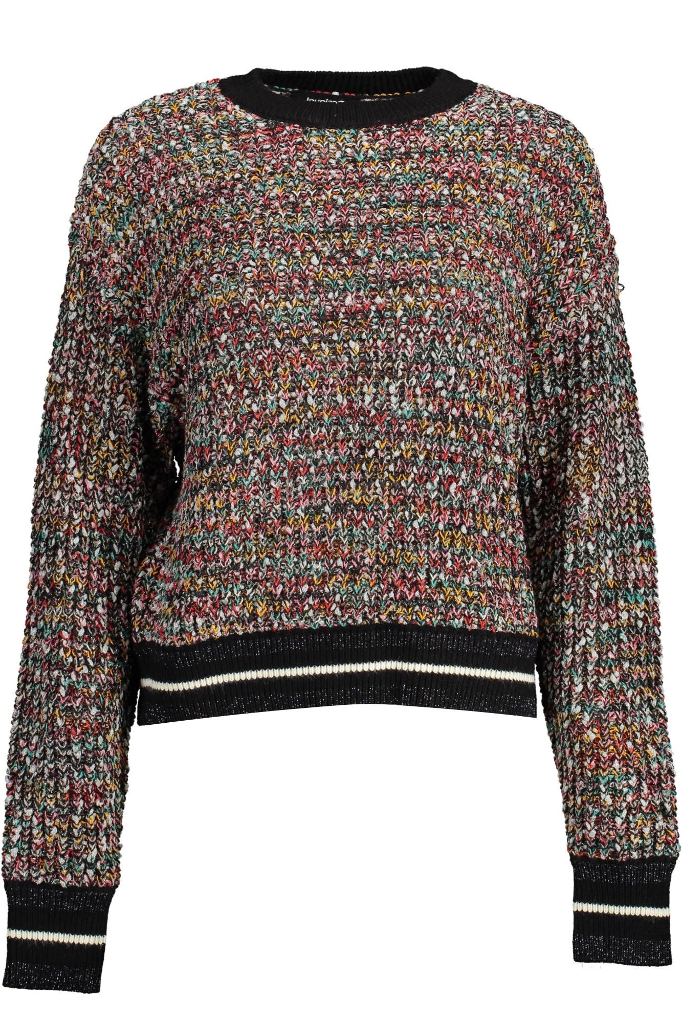 Pull Desigual énigmatique noir avec détails contrastés