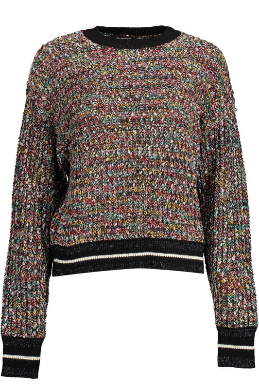 Pull Desigual énigmatique noir avec détails contrastés