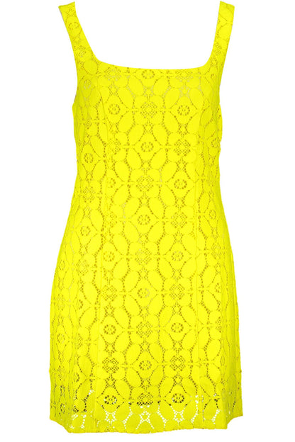 Desigual robe jaune sans manches col carré