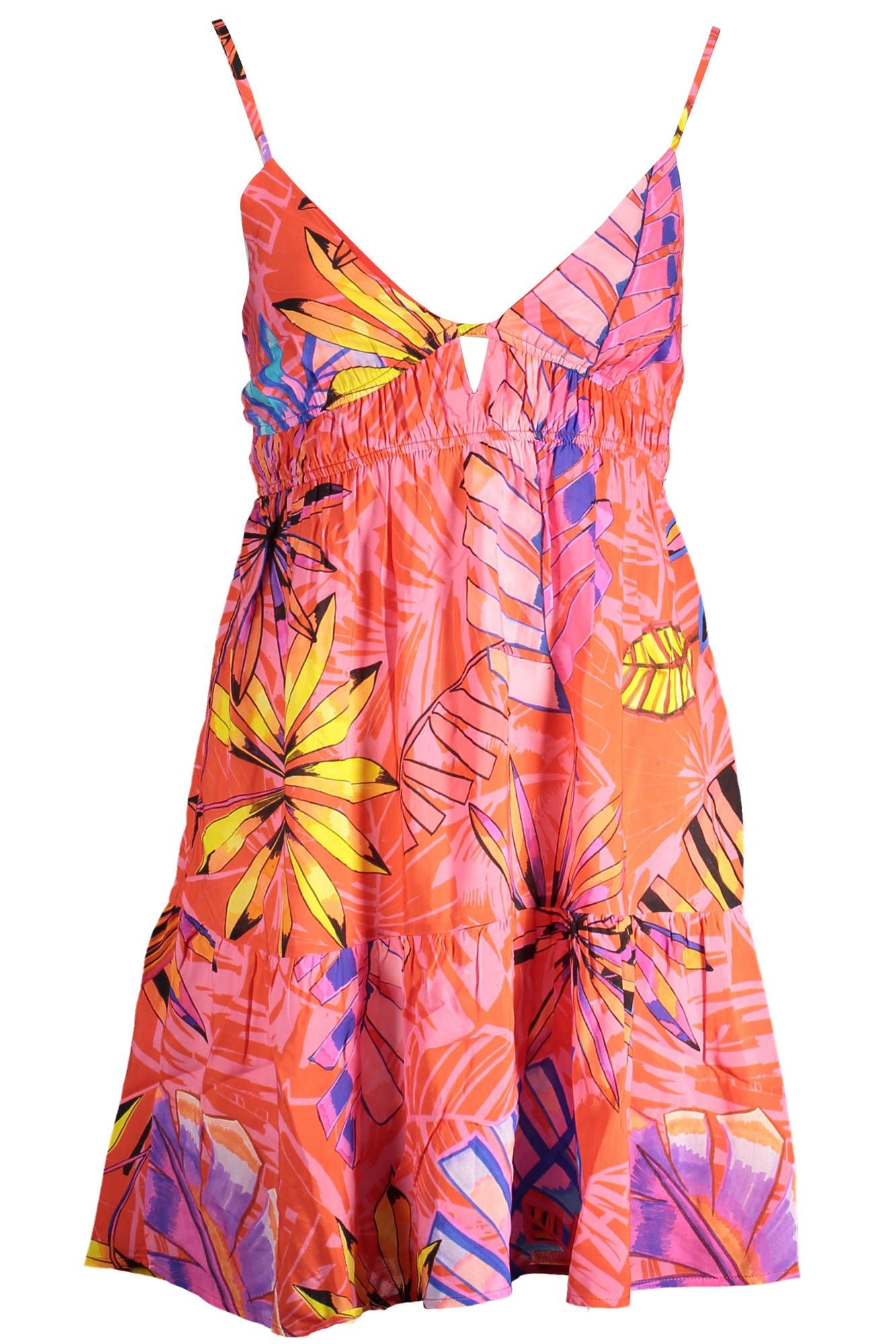 Robe d'été Desigual rose rayonnant aux détails délicats