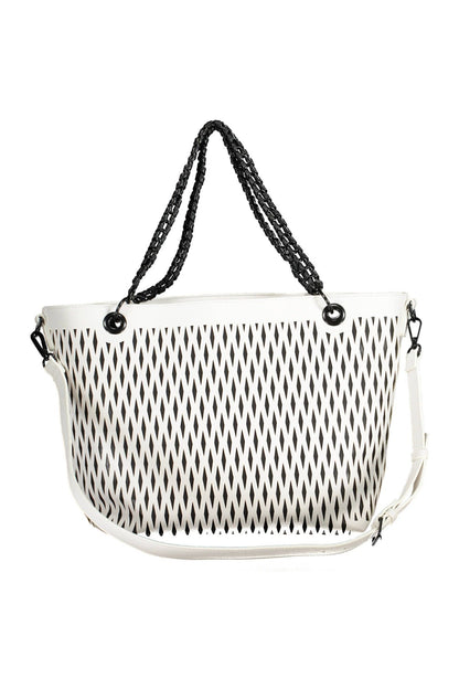 Desigual Chic White Chain-Handle Shoulder Bag