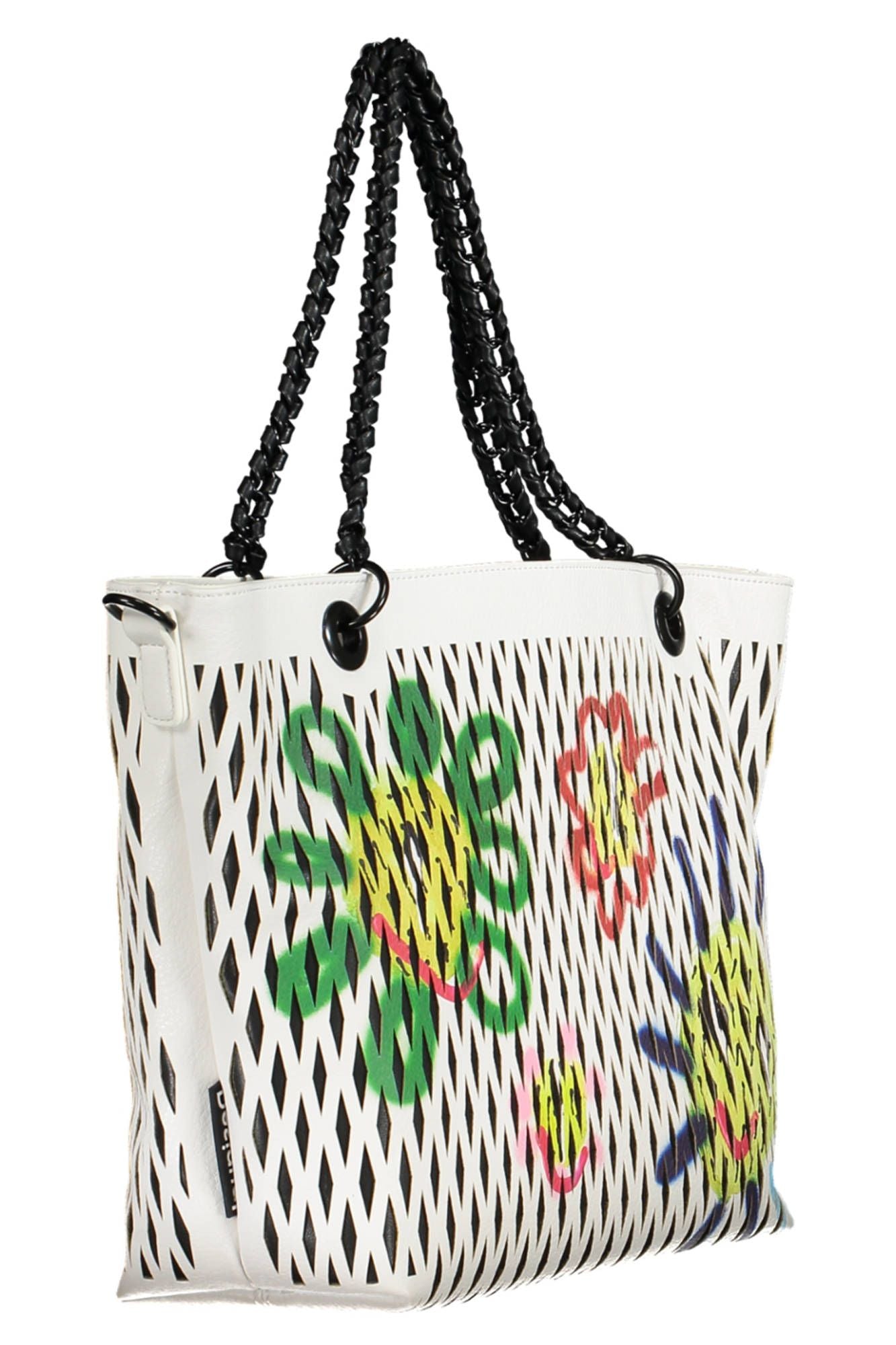 Sac porté épaule Desigual blanc à poignée chaîne