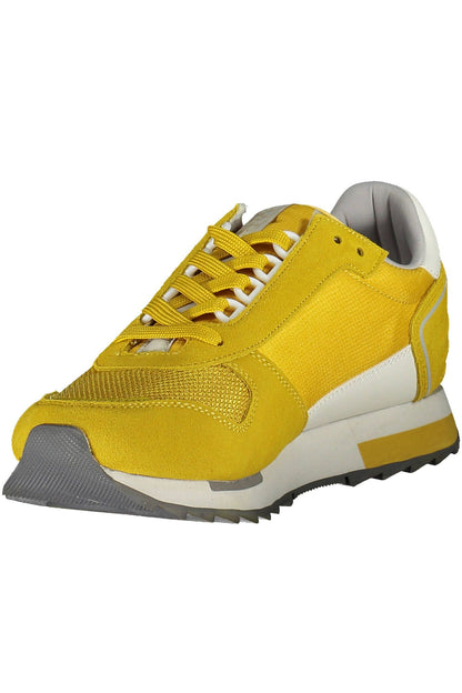 Napapijri Sleek Yellow Lace-Up Sport Sneakers