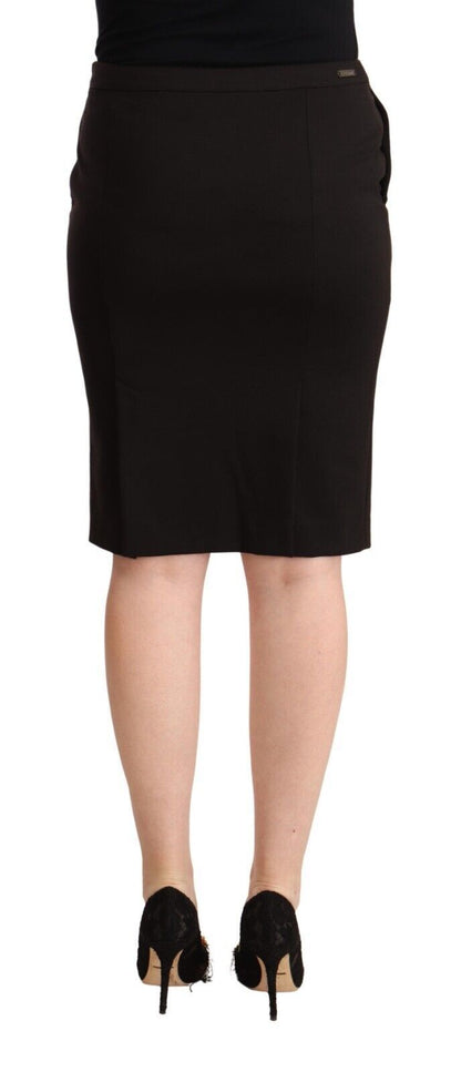 GF Ferre Sleek Black Pencil Skirt Knee Length