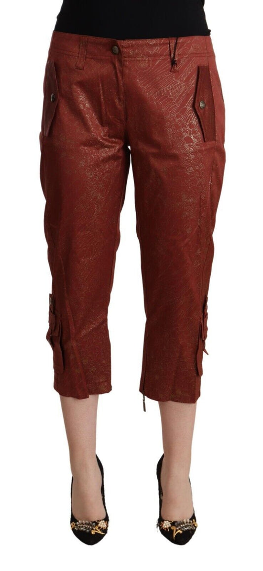 Pantalon court en coton marron Just Cavalli