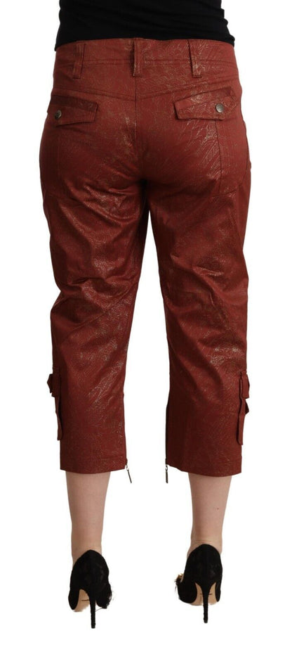 Pantalon court en coton marron Just Cavalli