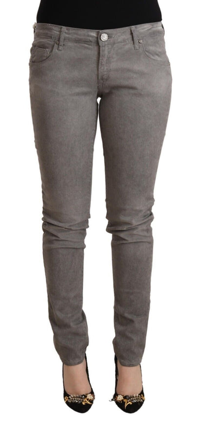 Jean skinny taille basse en coton gris Acht