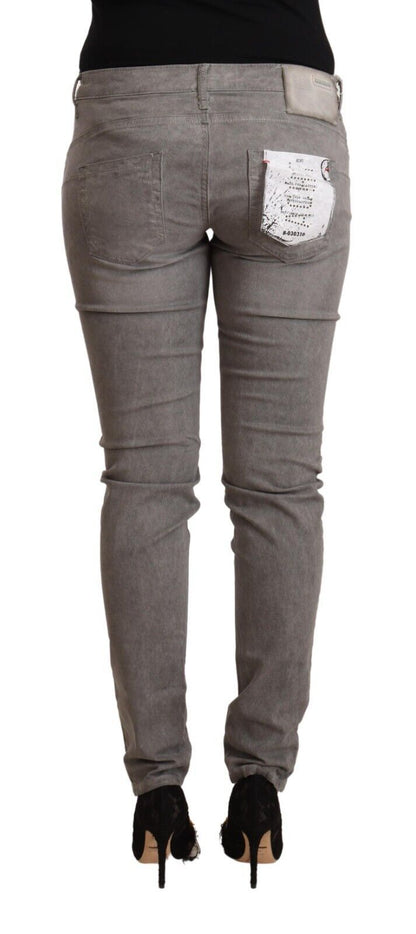 Jean skinny taille basse en coton gris Acht