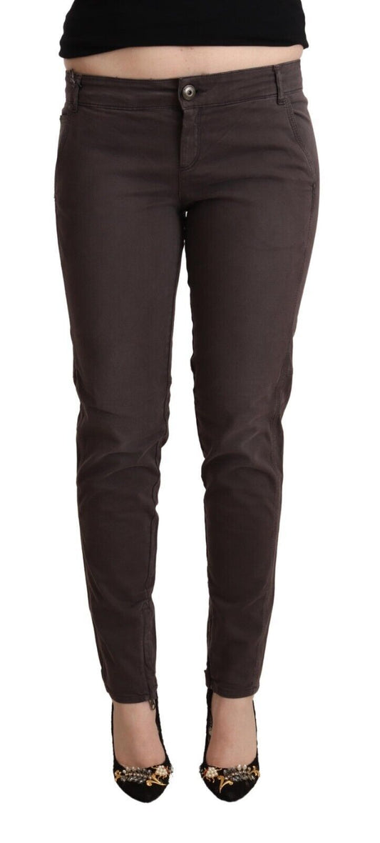 Ermanno scervino pantalon skinny taille basse marron