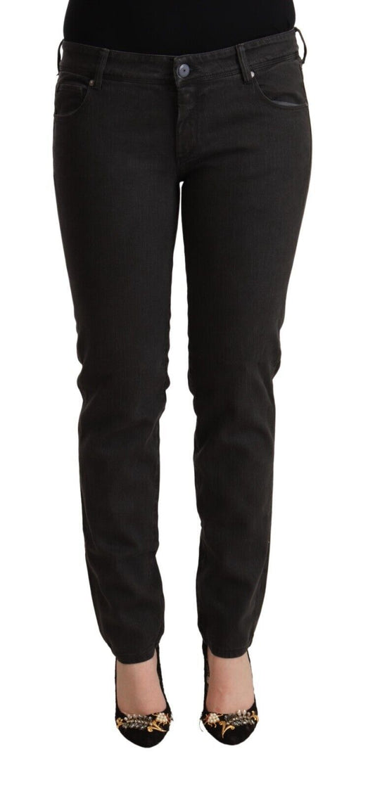 Ermanno Scervino Chic Black Low Waist Skinny Denim