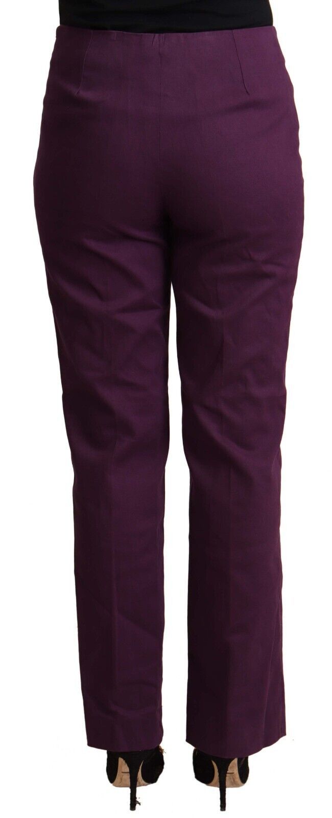 BENCIVENGA Elegante pantalón cónico violeta de cintura alta