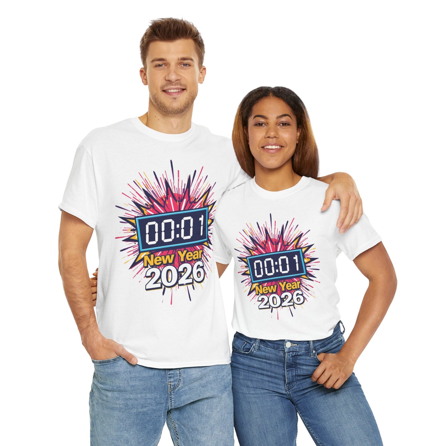 New Year 2026 Tee - 00:01 Countdown Fireworks T-Shirt