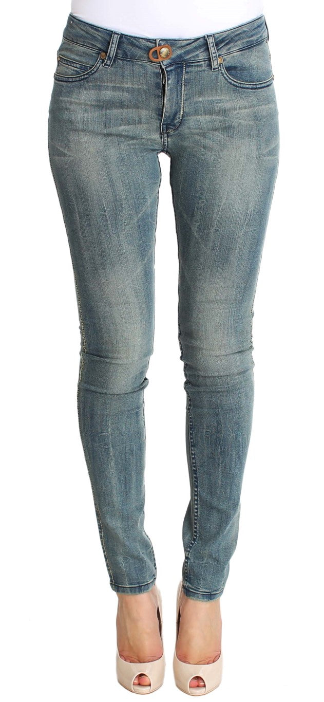 Jean skinny bleu délavé plein sud slim