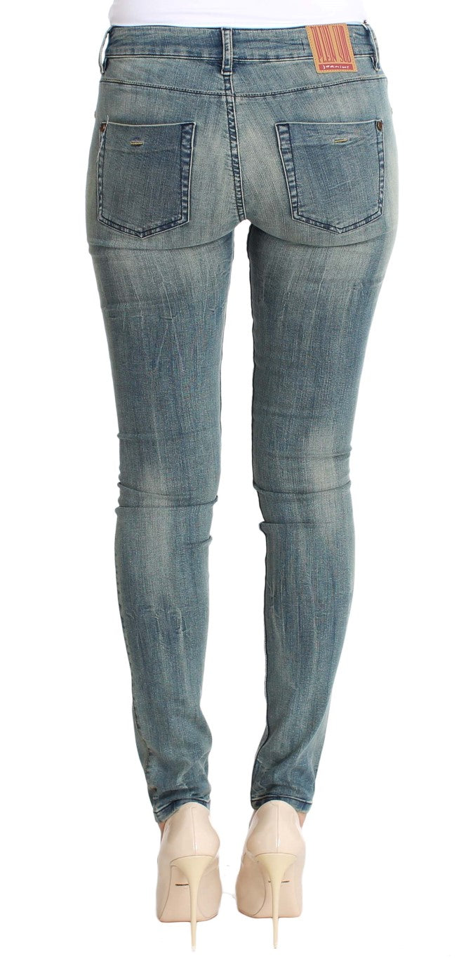 Jean skinny bleu délavé plein sud slim