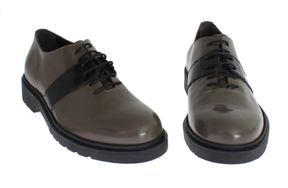 Ai_ chaussures à lacets en cuir marron gris