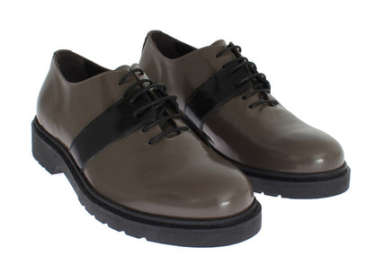 Ai_ chaussures à lacets en cuir marron gris