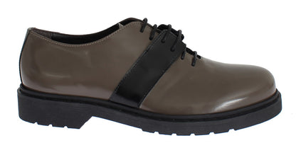 Ai_ chaussures à lacets en cuir marron gris