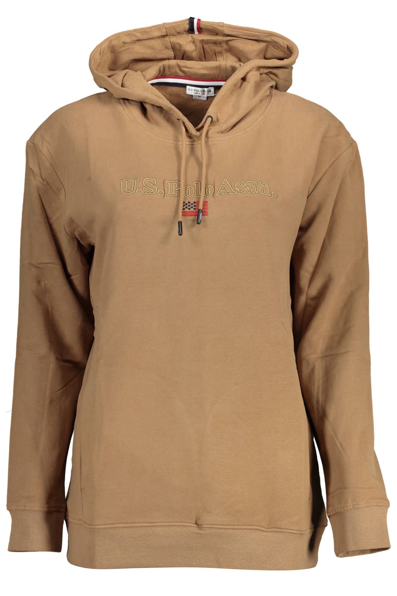 U.S. POLO ASSN. Chic Brown Embroidered Hoodie with Pockets