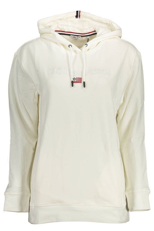 U.S. POLO ASSN. Chic White Hooded Sweatshirt with Embroidery