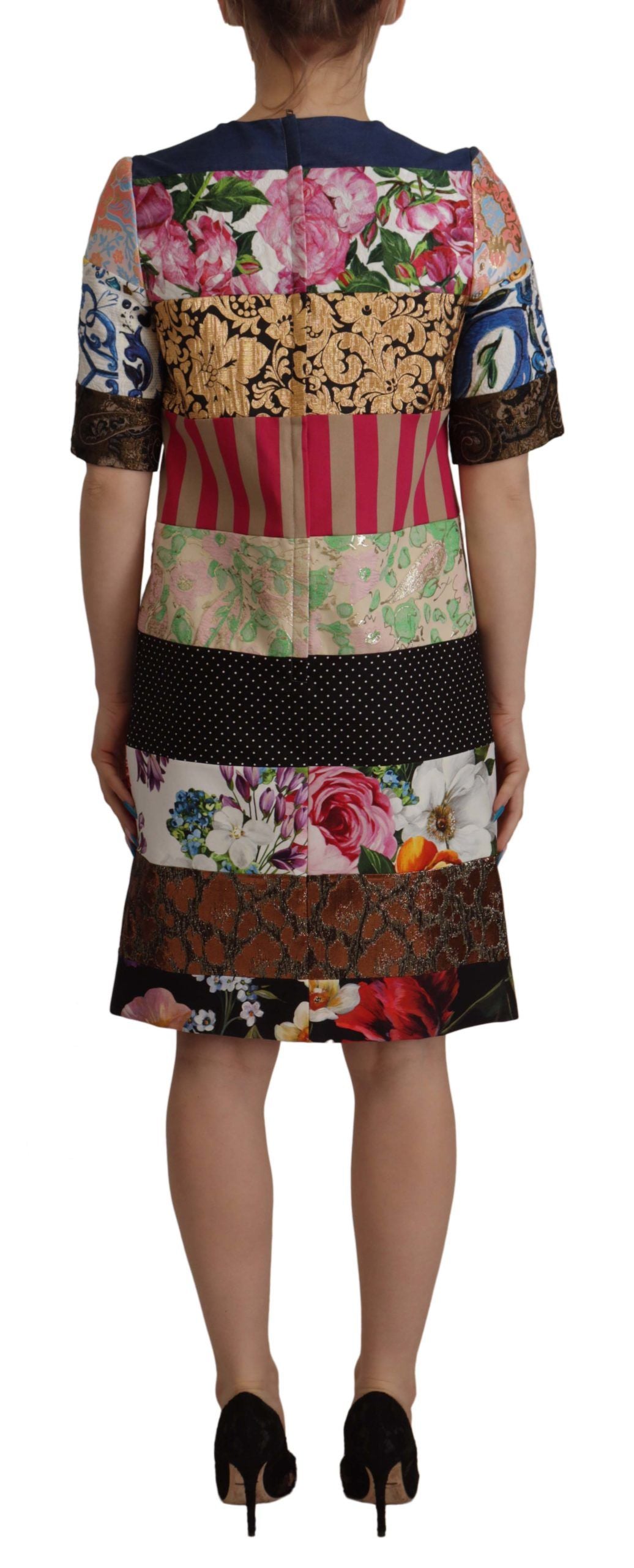 Dolce &amp; Gabbana Mini-robe fourreau patchwork - Élégance multicolore