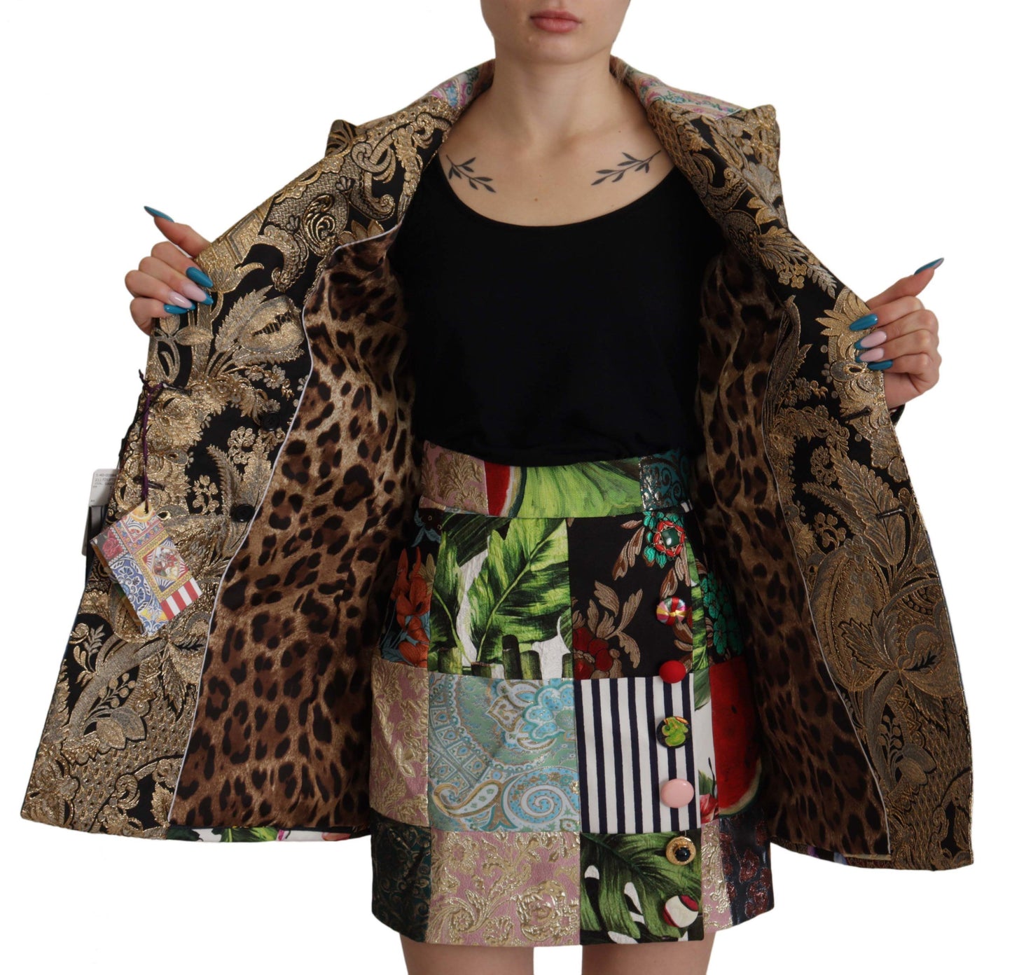 Veste blazer patchwork multicolore Dolce &amp; gabbana