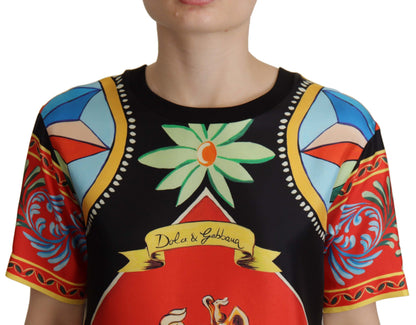 Haut glamour en soie multicolore Dolce &amp; gabbana