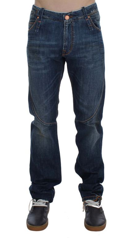 Acht slim fit blue wash italian jeans